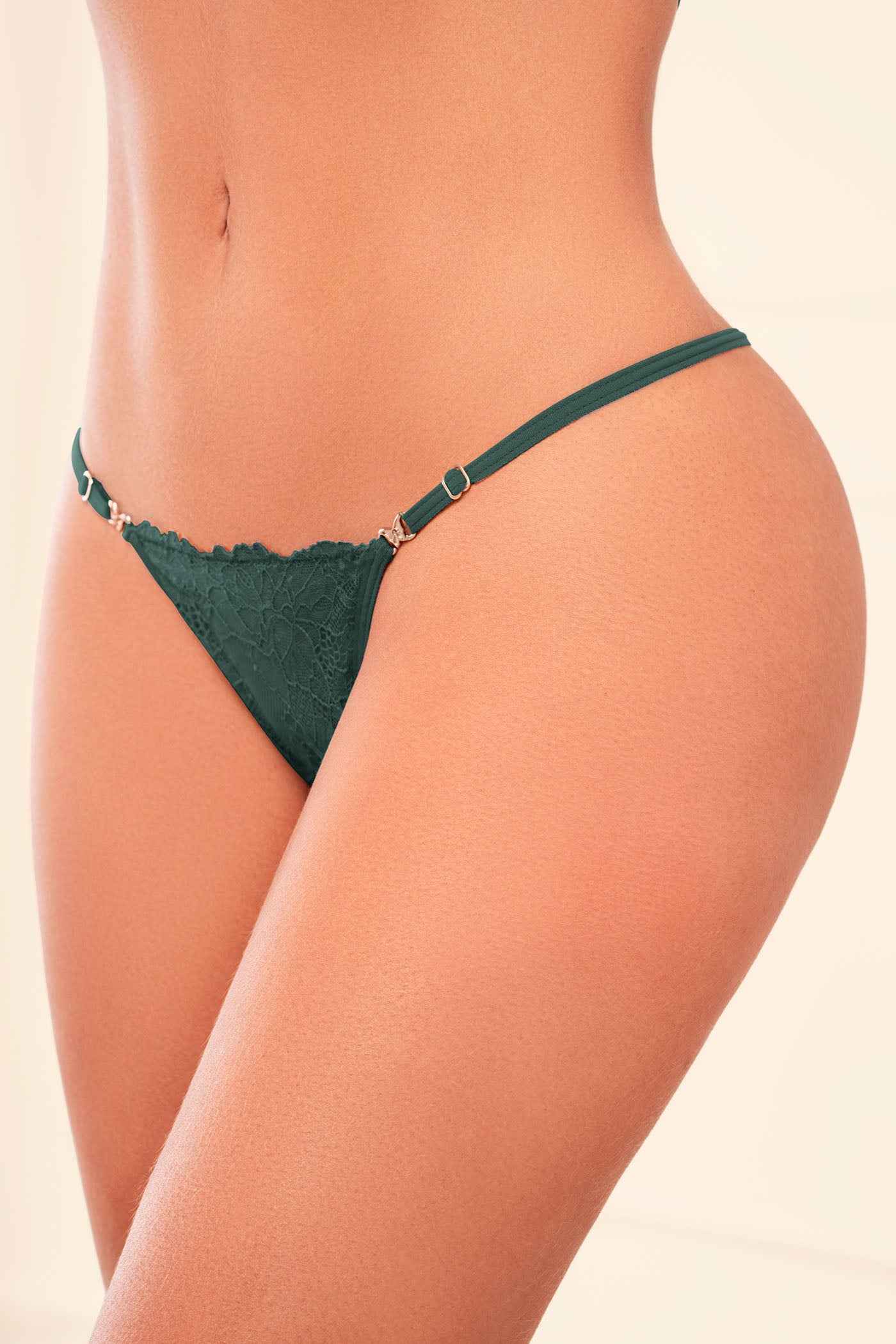Set Brasier en Encaje y Panty Hilo con Tiras Ajustables | Ref. 306-3 - 391