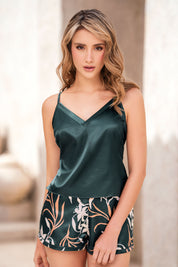 Pijama Satín de Tiras y Short Estampado 50067