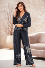 Pijama Satin Camisa Manga Larga y Pantalón  50085