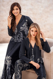 Pijama Satin Camisa Manga Larga y Pantalón  50085