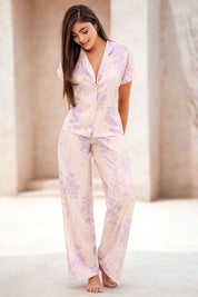 Pijama Camisa Manga Corta y Pantalón en Tejido Ultrasuave 50086