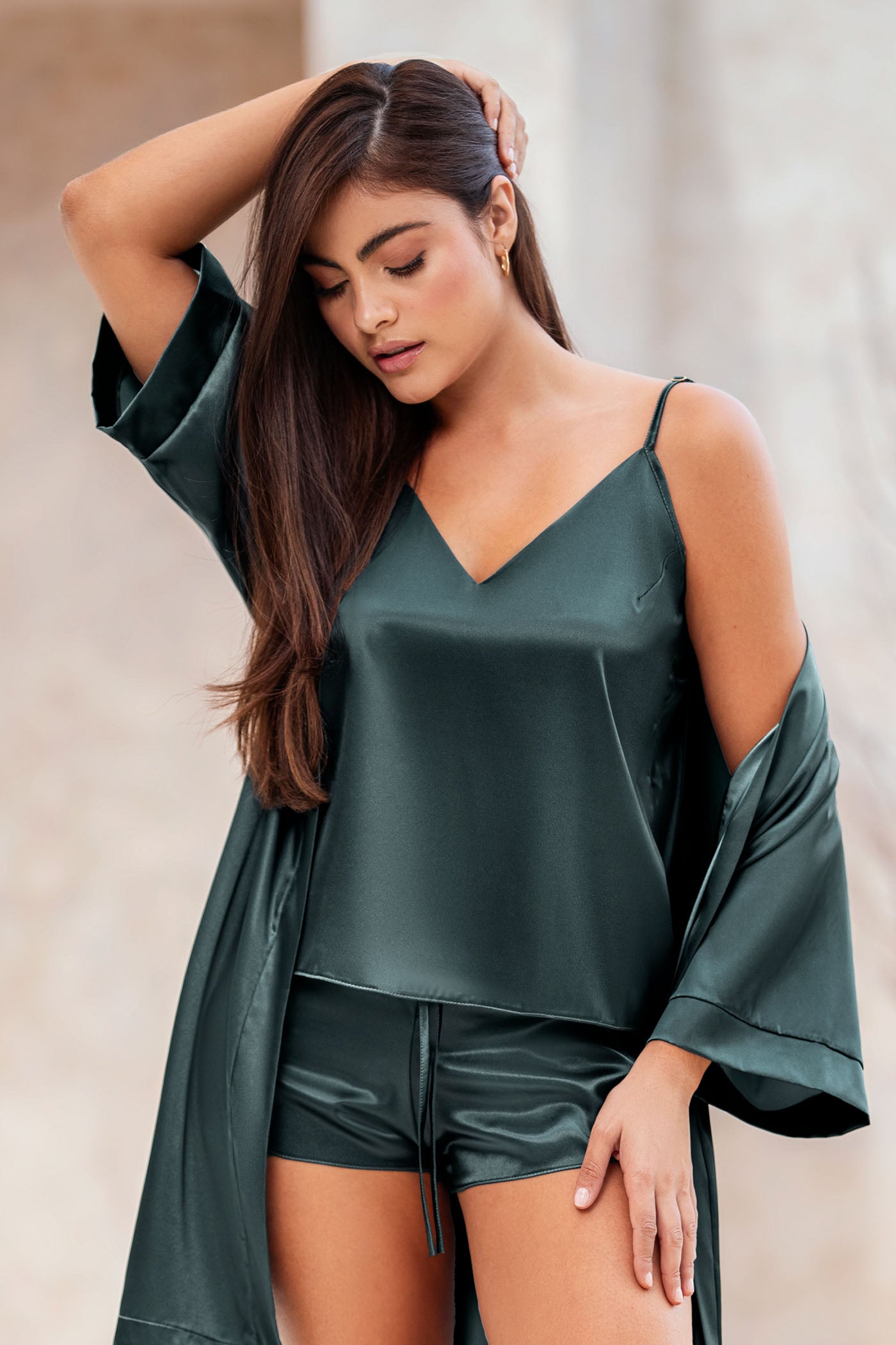 Pijama Satín Tiras y Short 50097