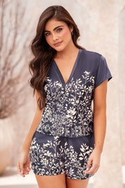 Pijama Satin Camisa Manga Corta y Short  50098