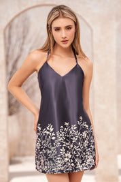 Bata Satin Tiras Encaje Espalda Estampada 50099