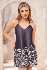 Bata Satin Tiras Encaje Espalda Estampada 50099