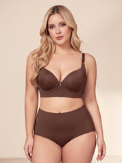 Set Brasier de Mayor Cubrimiento Sin Varilla y Panty Modelador Levanta Cola Corte Libre | Ref. 653-601