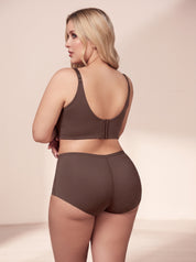 Set Brasier de Mayor Cubrimiento Sin Varilla y Panty Modelador Levanta Cola Corte Libre | Ref. 653-601