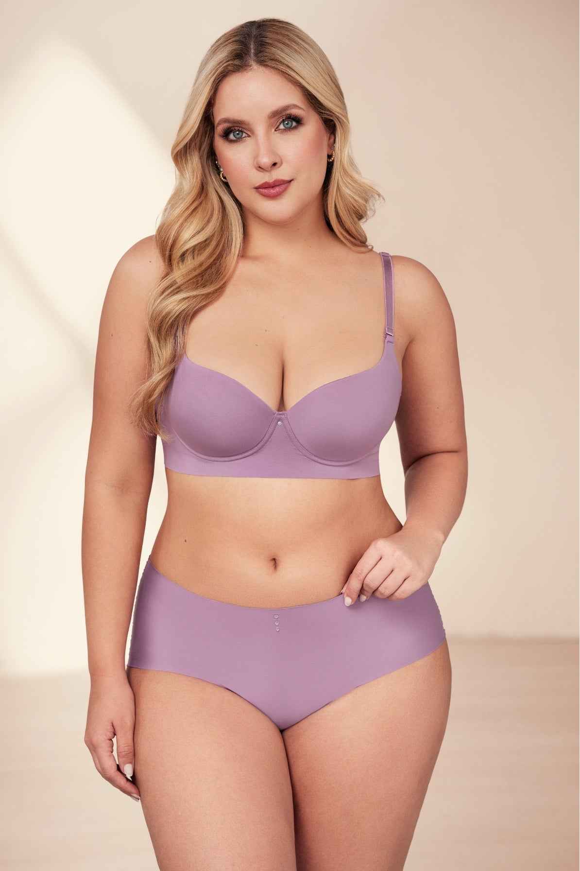 Set Brasier Copa Entera en Lycra y Panty Bóxer Invisible | Ref. 304-2 - 689